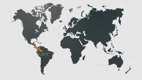 Futuristic Global Satellite GPS Communication Stock Footage 155607199