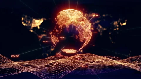 Futuristic Global Wave Technology Seamless Loop Video stock 328811139