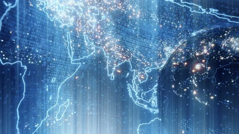 Futuristic globalization interface, a sense of science and technology Video stock 167705348