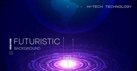 Futuristic globalization interface, a sense of science and technology abstrac Illustrazione stock