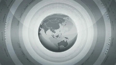 Futuristic Globe Earth Sphere Global Hologram Monochrome Grey Hud Animation Stock-Footage 115084963