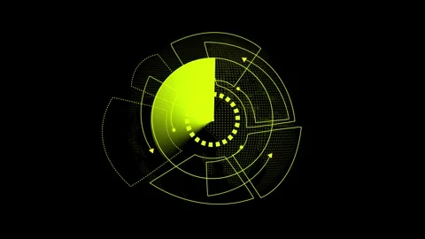 Futuristic globe interface animation with glowing circular sector and world.. Stock Footage 337364092