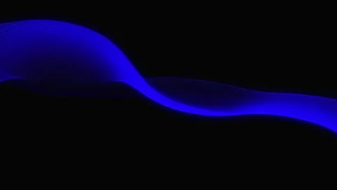 Futuristic Glow Blue  Wave Technology Animation in Dark Environment. Stockbeeldmateriaal 299718077