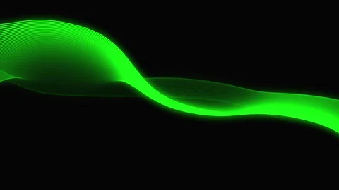 Futuristic Glow Green Wave Technology Animation in Dark Environment. Stock Footage 299719586