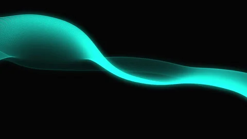 Futuristic Glow Light Blue  Wave Technology Animation in Dark Environment. Stockbeeldmateriaal 299719715