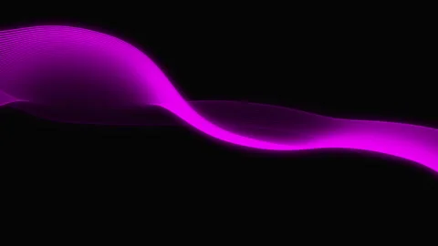 Futuristic Glow Purple Wave Technology Animation in Dark Environment. Stockbeeldmateriaal 299719753