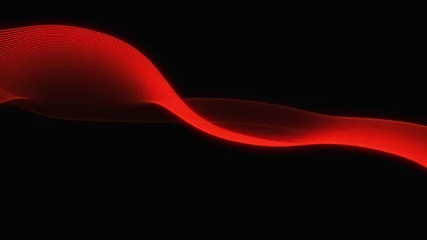 Futuristic Glow Red  Wave Technology Animation in Dark Environment. Stockbeeldmateriaal 299717743