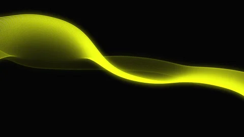 Futuristic Glow yellow Wave Technology Animation in Dark Environment. Stockbeeldmateriaal 299719973