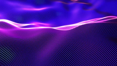 Futuristic glowing 3D terrain made of bright lines Stock Footage 308538177