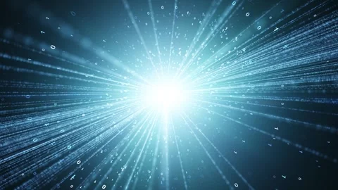 Futuristic glowing binary code data tunnel looping animation Stock Footage 339707707
