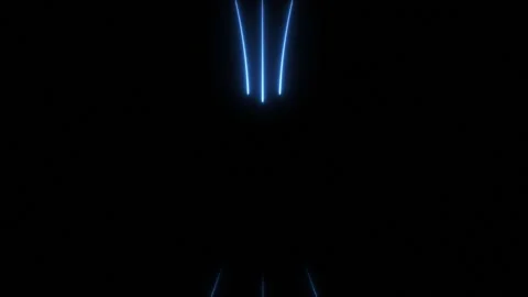 Futuristic Glowing Blue Airflow Animation with Smooth Light Trails. 4K Stock Footage 306540340