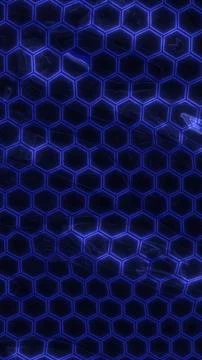 Futuristic glowing blue hexagonal grid forming an abstract tech-inspired pa.. Stockillustratie