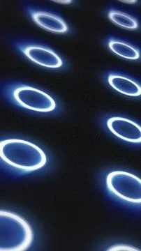 Futuristic glowing blue rings pattern on dark surface, minimal digital back.. Stock Illustration