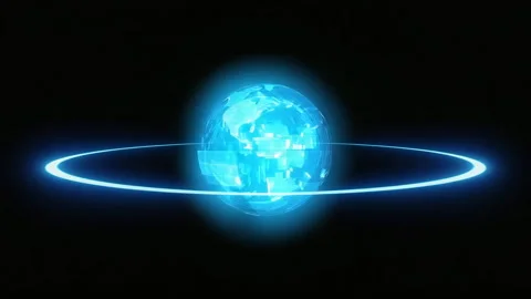 Futuristic Glowing Blue Sphere 4K Abstract Energy Animation Stock Footage 319004017