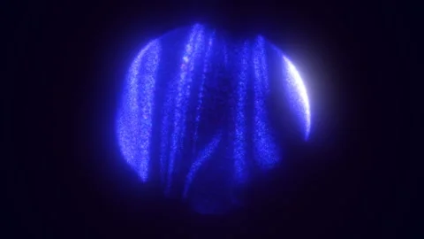Futuristic glowing blue sphere composed of digital lines and dots on a dark.. Stock Footage 308469656
