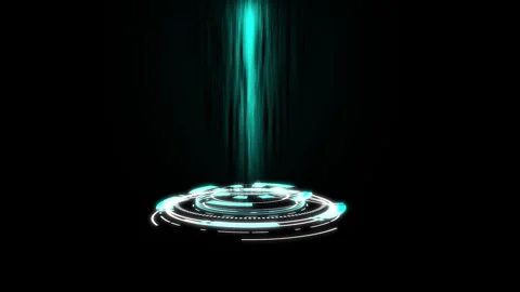 Futuristic Glowing Circle HUD Animation Stock Footage 313642655
