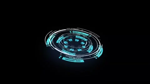 Futuristic Glowing Circle HUD Animation Stock Footage 313642660