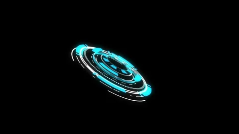 Futuristic Glowing Circle HUD Animation Stock Footage 313642670