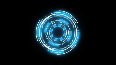 Futuristic Glowing Circle HUD Animation Stock Footage 313642671