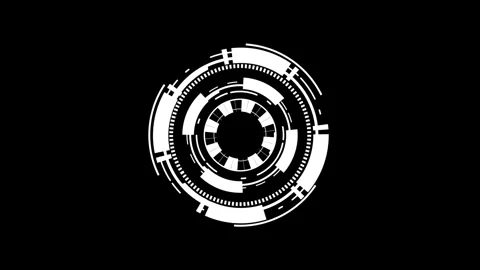 Futuristic Glowing Circle HUD Animation Stock Footage 313642688