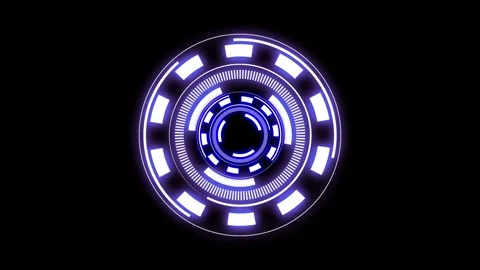 Futuristic Glowing Circle HUD Animation Stock Footage 313642704