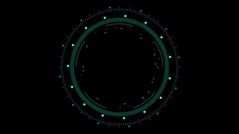 Futuristic Glowing Circular Interface Design with Motion Elements Stock Footage 341917967