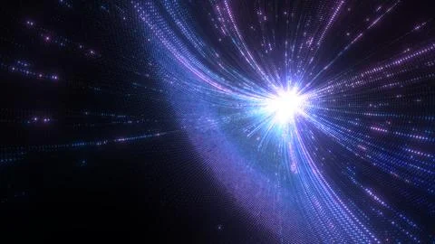 Futuristic glowing data burst light rays background Stock Illustration