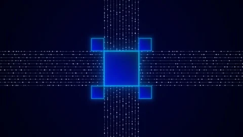 Futuristic Glowing Data Lines Abstract Video Animated Background Stock Footage 336369370