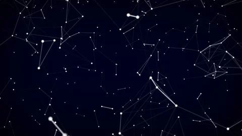 Futuristic glowing data network in dark digital space Stock Footage 323110433