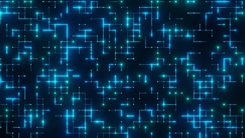 Futuristic glowing digital circuit pattern Stock Footage 298993770
