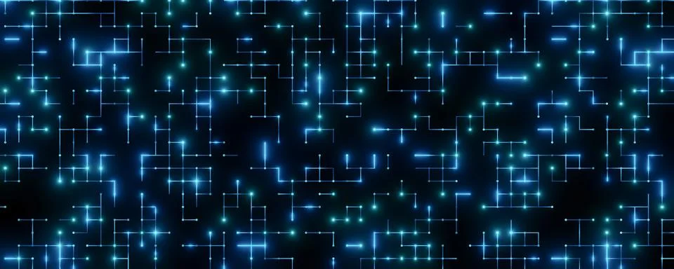 Futuristic glowing digital circuit pattern Illustrazione stock