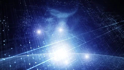 Futuristic glowing digital cyberspace technology network animation Stock Footage 338403792