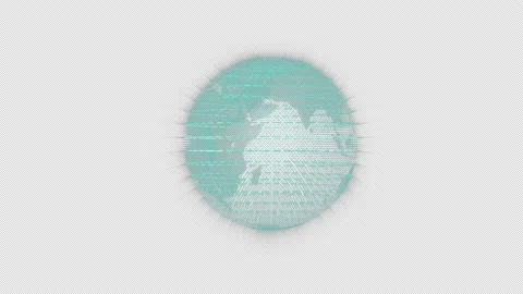 Futuristic glowing digital earth  rotating. Seamless loop with Alpha channel. Stock Footage 162146936