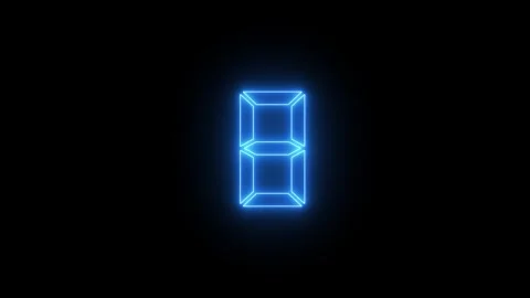 Futuristic Glowing Digital Number Eight Design Artwork 库存影片 331567200
