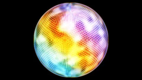 Futuristic Glowing Digital Sphere Abstract Neon Matrix Cyber Planet Core 스톡 일러스트