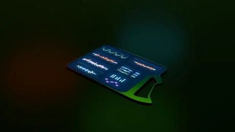 Futuristic glowing digital tablet device render Stock Illustration