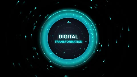 Futuristic glowing digital transformation interface with abstract light tra.. Stock-Footage 345853021