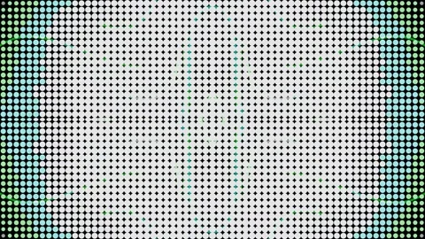 Futuristic glowing dot matrix LED wall background with green and cyan lights 库存影片 337893750