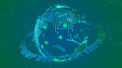 Futuristic glowing earth which can be used for broadcast news Illustration
