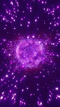 A futuristic glowing energy sphere surrounded by radiant particles in deep .. Illustrazione stock