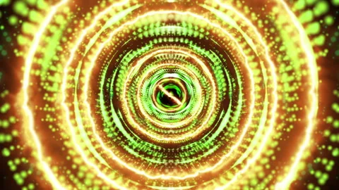 Futuristic Glowing Energy Tunnel Loop  Abstract Sci-Fi Neon Rings Background Видео 332759760