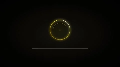 Futuristic glowing golden concentric circles and a progress bar on a dark b.. 動画素材 335826758