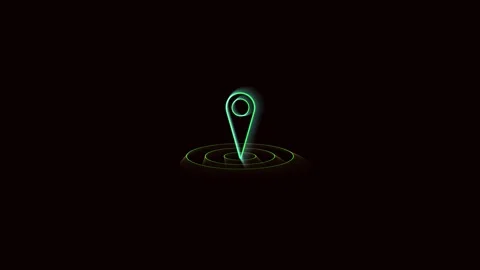 Futuristic glowing green location animation gps map target hud interface 4k.. Stock Footage 321444409