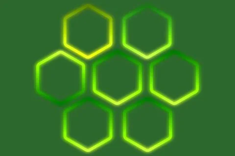Futuristic Glowing Hexagon Digital Pattern Stock Illustration