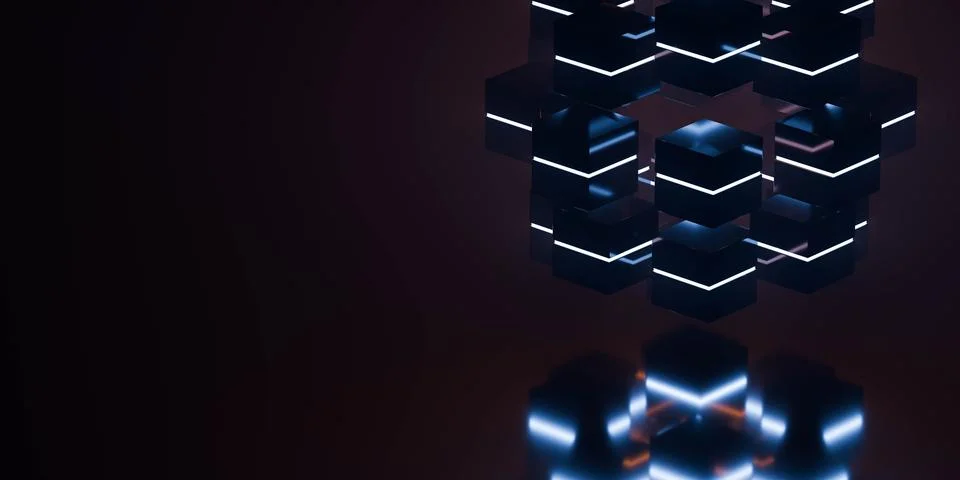 Futuristic glowing hexagonal abstract design Illustrazione stock