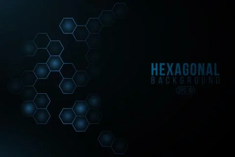 Futuristic glowing hexagonal cyber background. High-tech project. Glowing sci Stock Illustration
