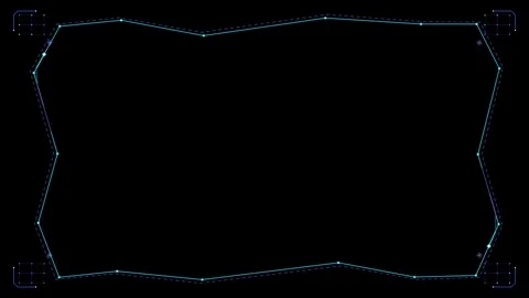 Futuristic Glowing HUD Frame Animation Stockbeeldmateriaal 347004535