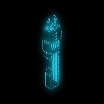 Futuristic glowing key representing cybersecurity and data encryption Stock Illustration