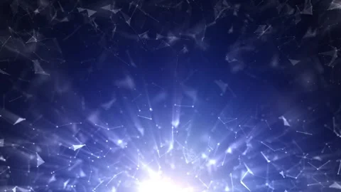 Futuristic glowing lines dots triangle shapes loop motion background Stock Footage 345065182