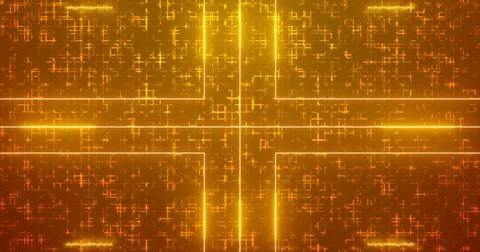 Futuristic glowing lines on a grid background.Transferring big data. Abstra.. 스톡 일러스트